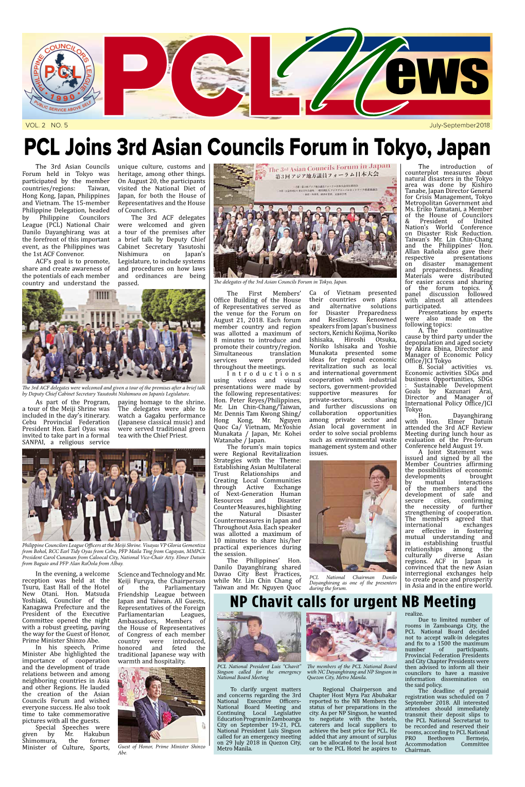 PCL Joins 3Rd Asian Councils Forum in Tokyo, Japan