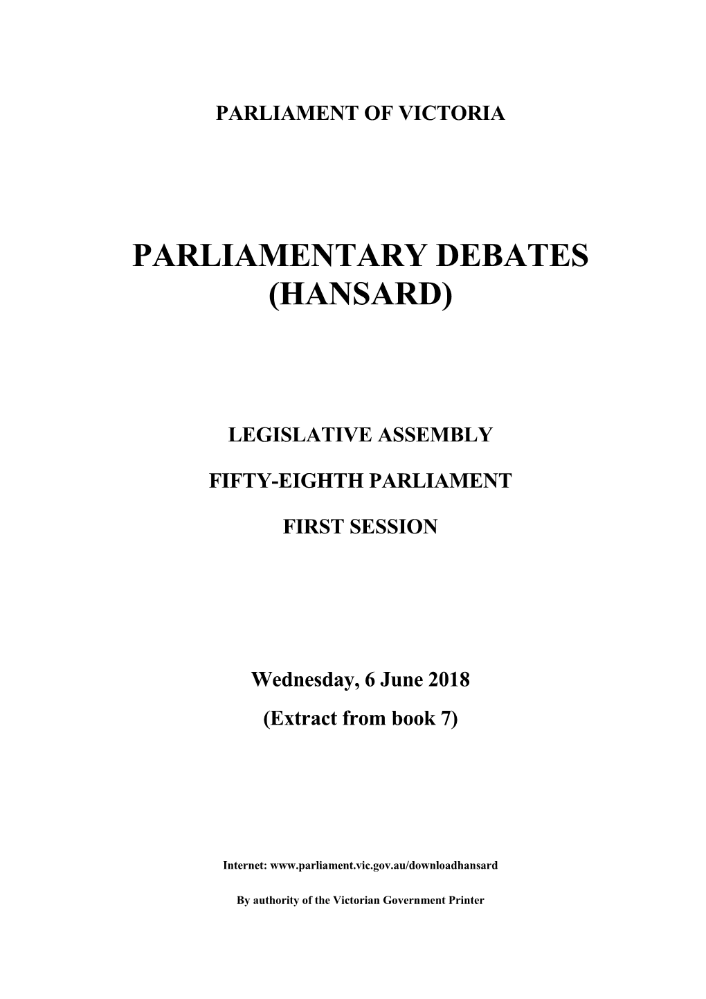 Parliamentary Debates (Hansard)