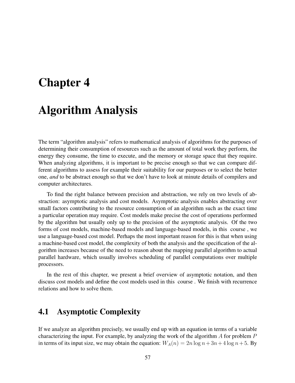 Chapter 4 Algorithm Analysis