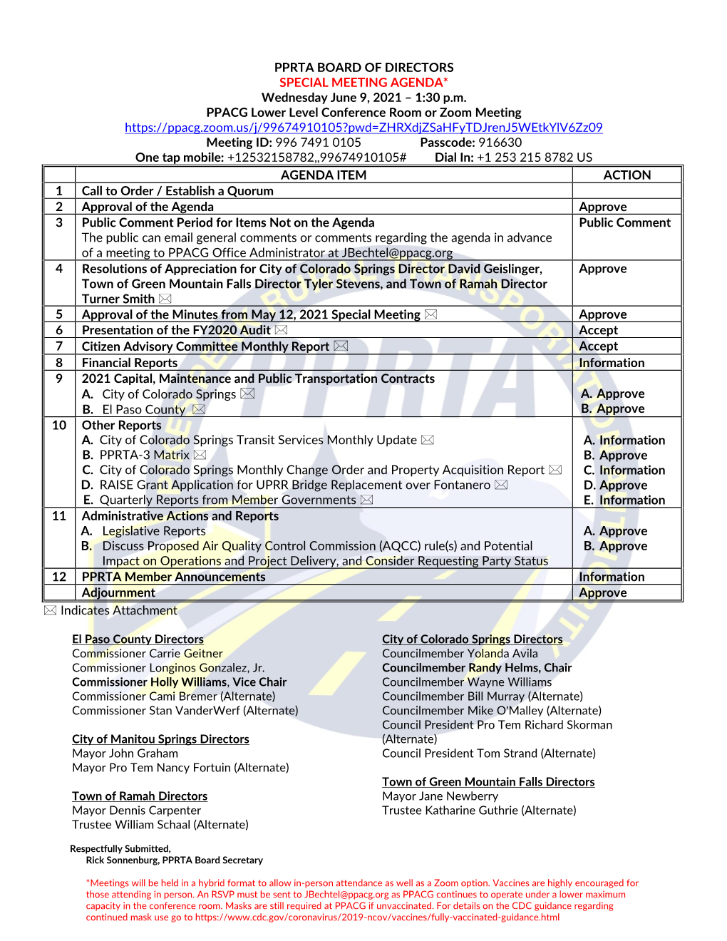 June 2021 Board Meeting Materials