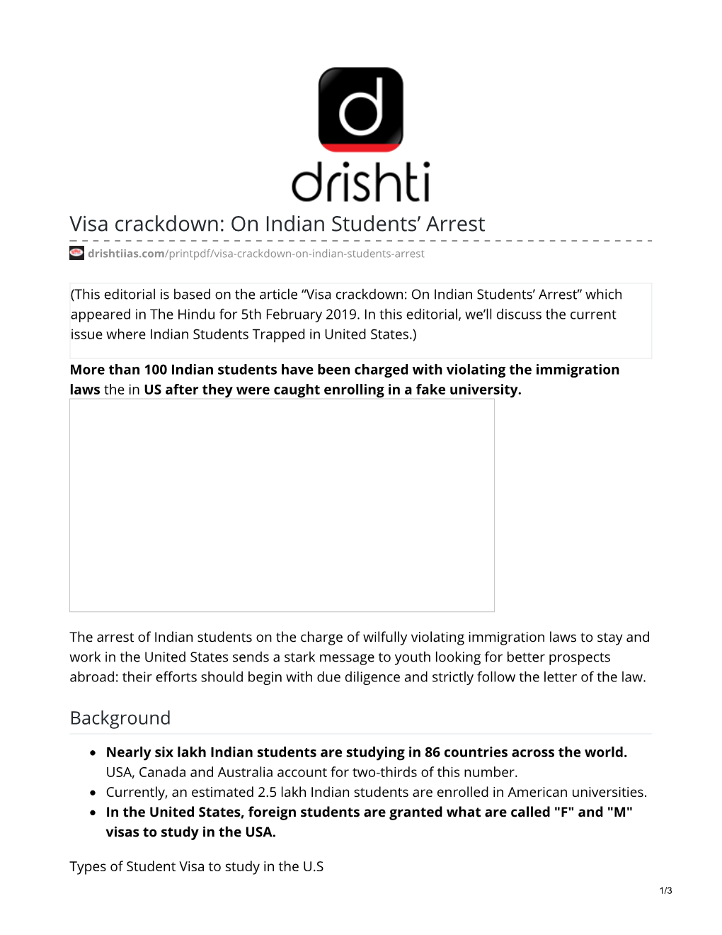 Visa Crackdown: on Indian Students' Arrest