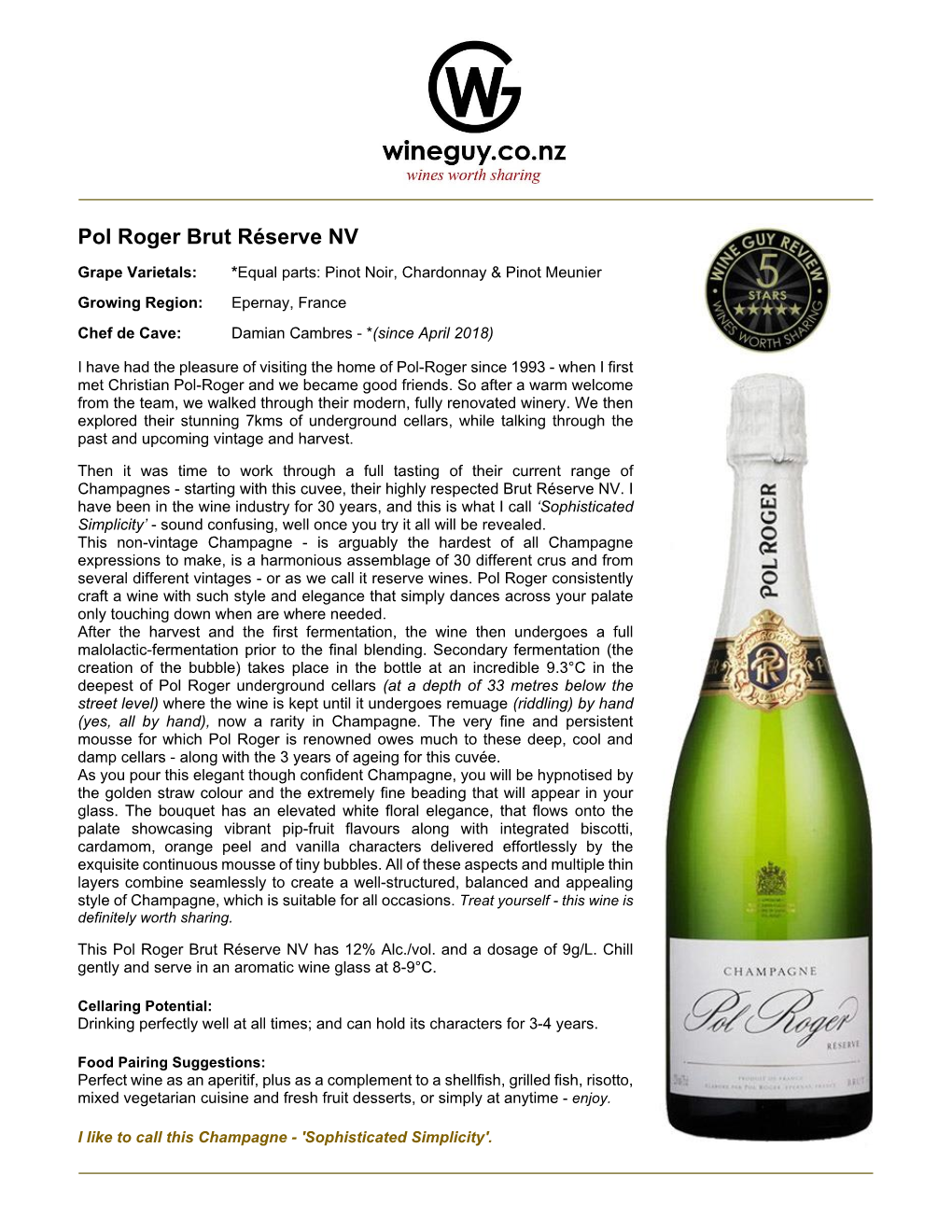 Pol Roger Brut Réserve NV