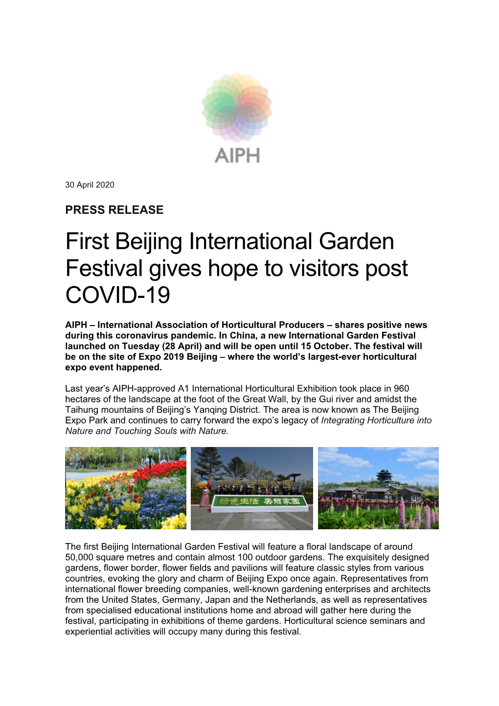 First Beijing International Garden Festival Gives Hope to Visitors Post COVID-19