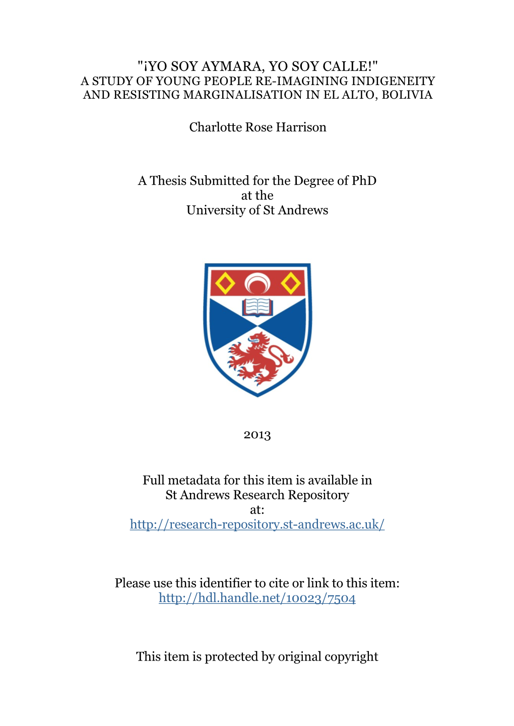 Rosie Harrison Phd Thesis