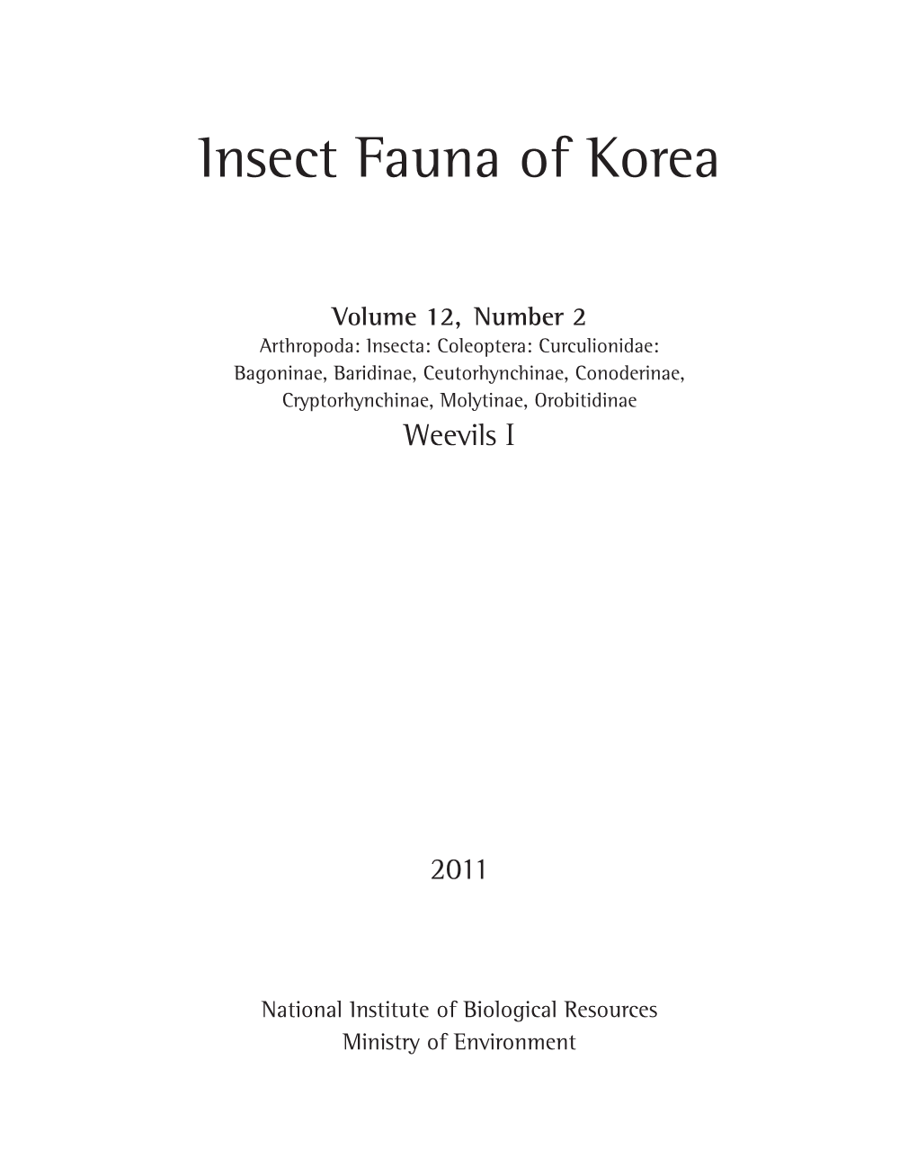 Insect Fauna of Korea