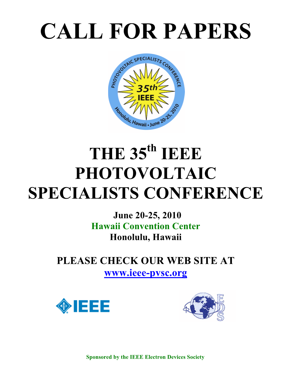 Call for Papers, 35Th IEEE PVSC[2]