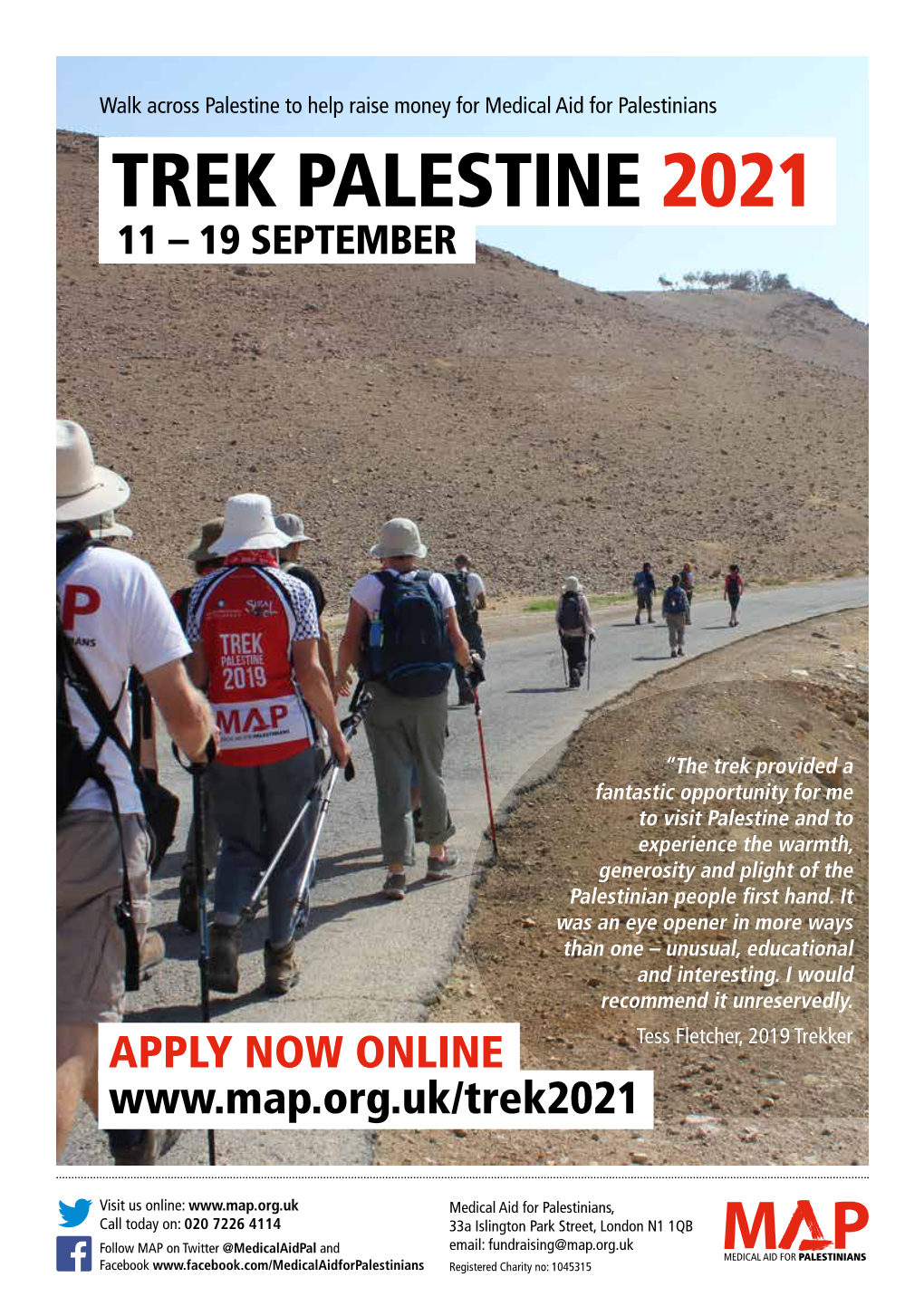 Trek Palestine 2021 11 – 19 September