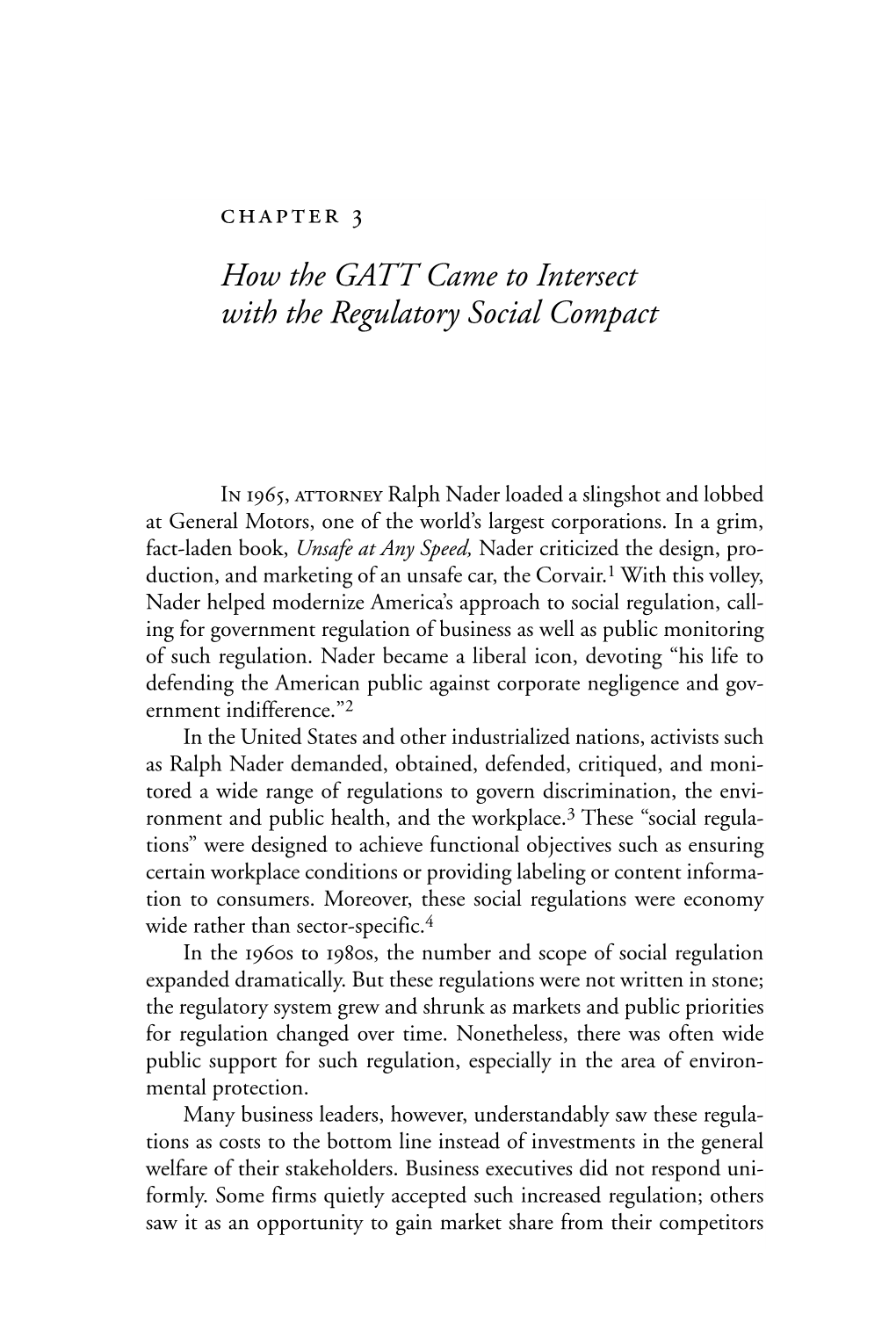 How the GATT Came to Intersect with the Regulatory Social Compact