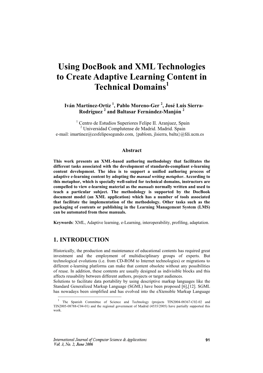 Using Docbook and XML Technologies to Create Adaptive Learning Content in Technical Domains1