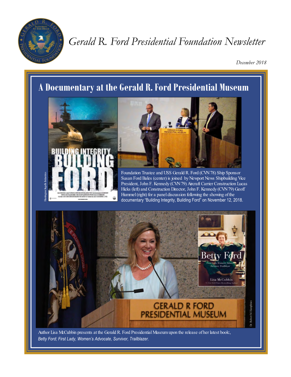 Gerald R. Ford Presidential Foundation Newsletter