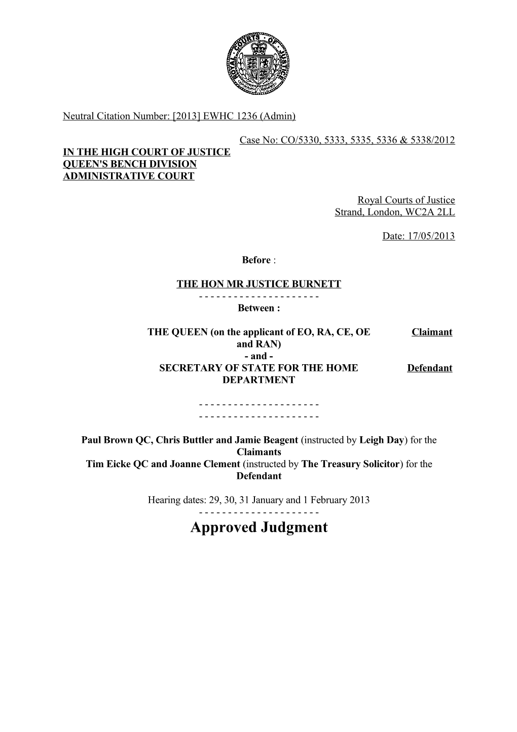 High Court Judgment Template s5