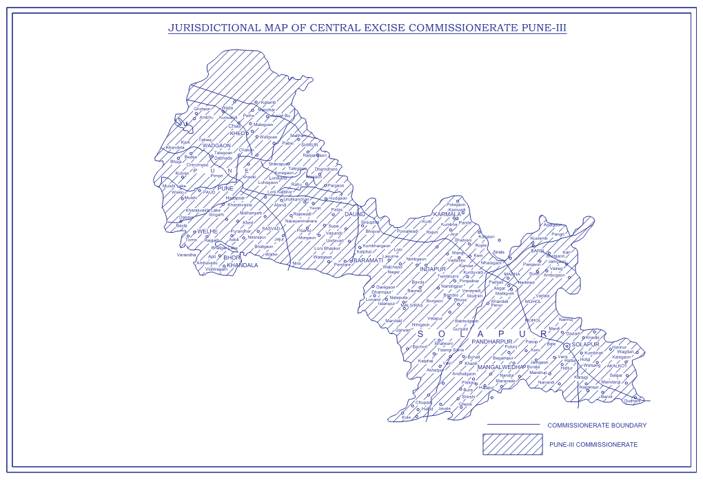 Jurisdictional Map of Central Excise Commissionerate Pune-Iii