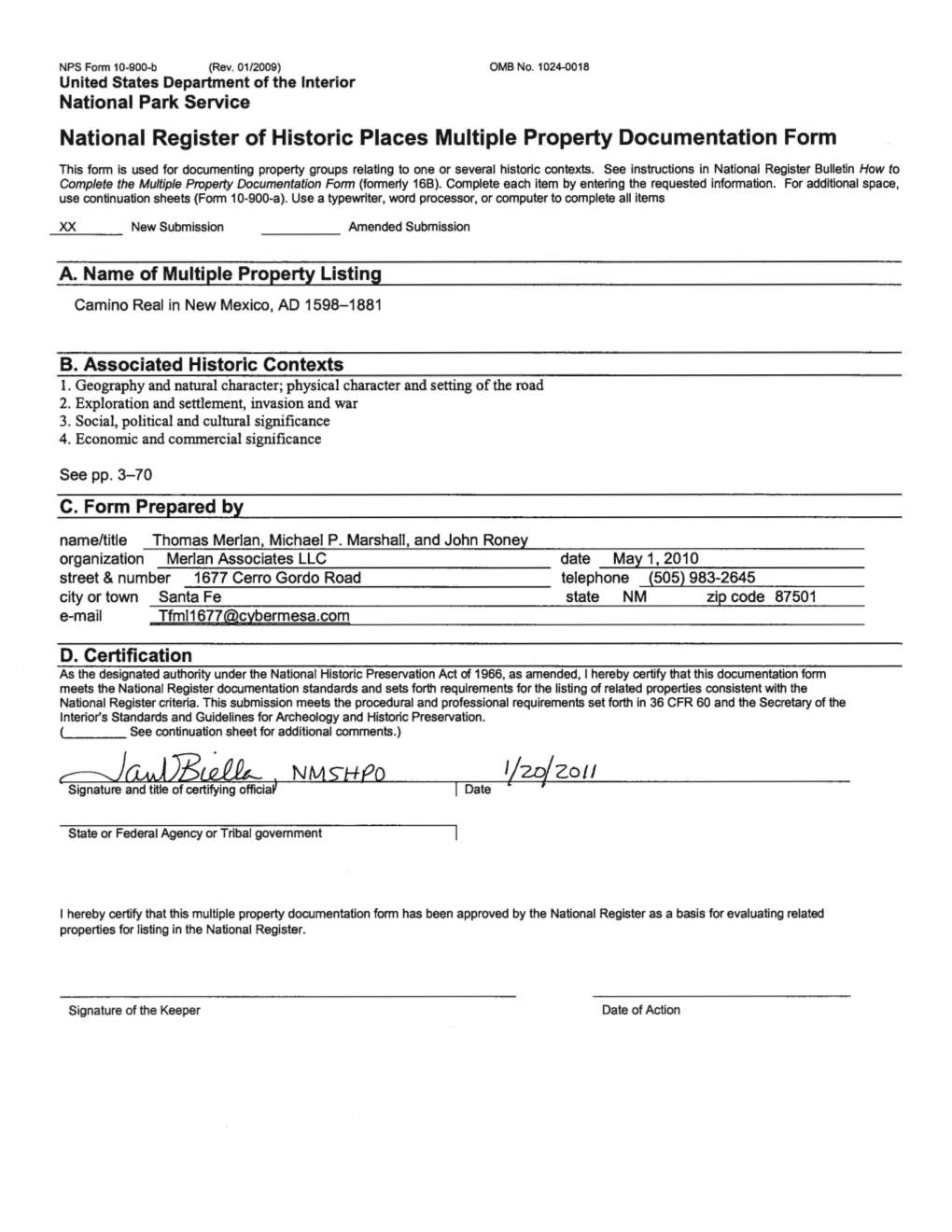 National Register of Historic Places Multiple Property Documentation Form