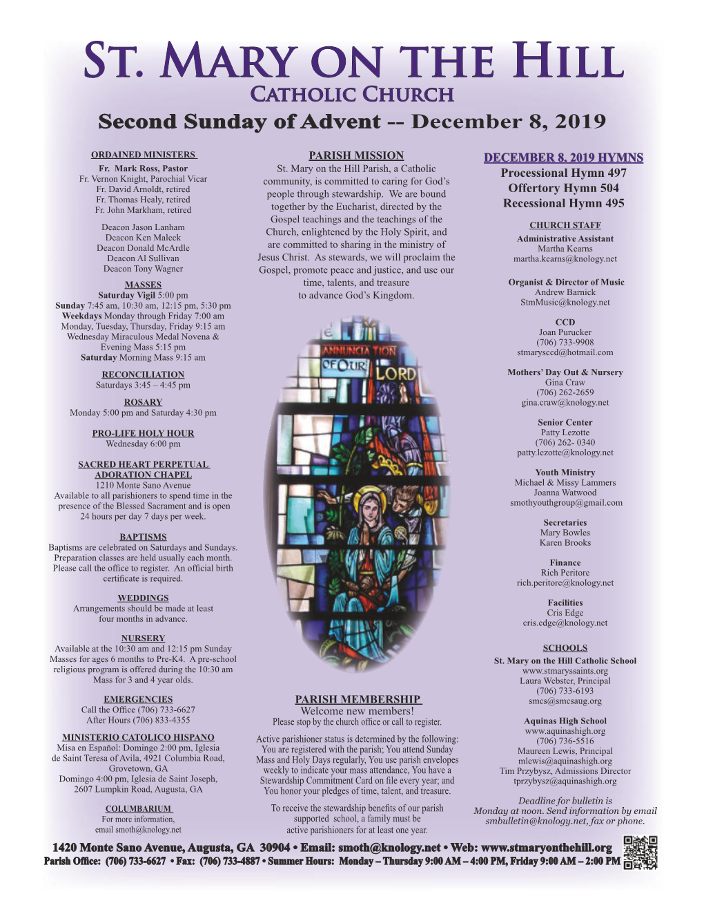 St. Mary on the Hill Catholic Church Second Sunday of Advent 'HFHPEHU