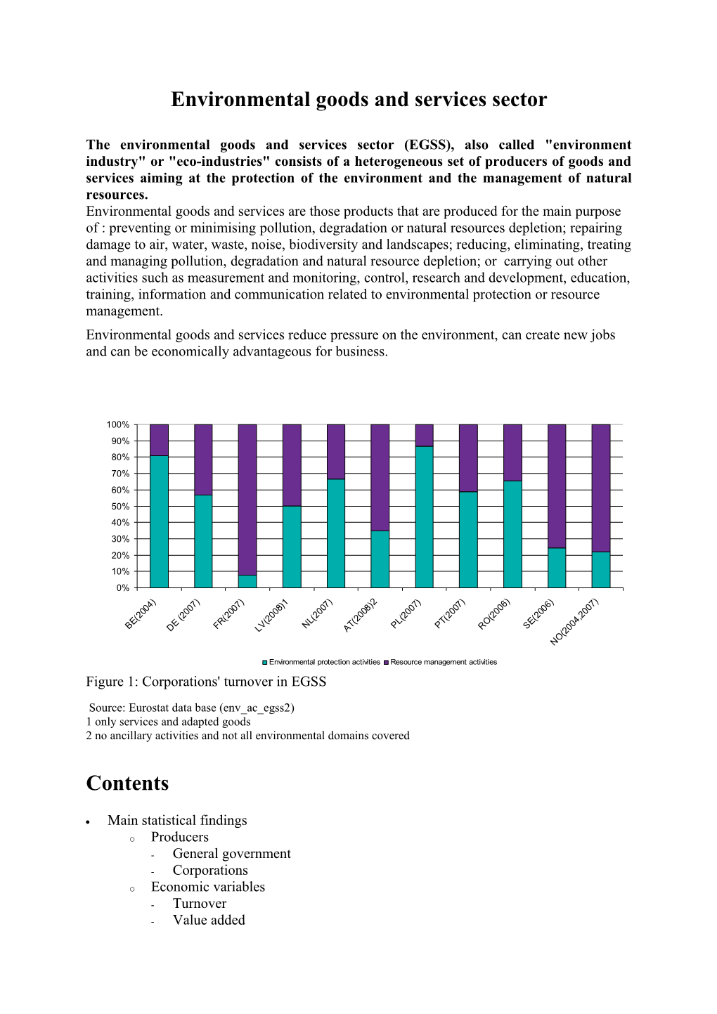 Environmental Goods and Services Sector