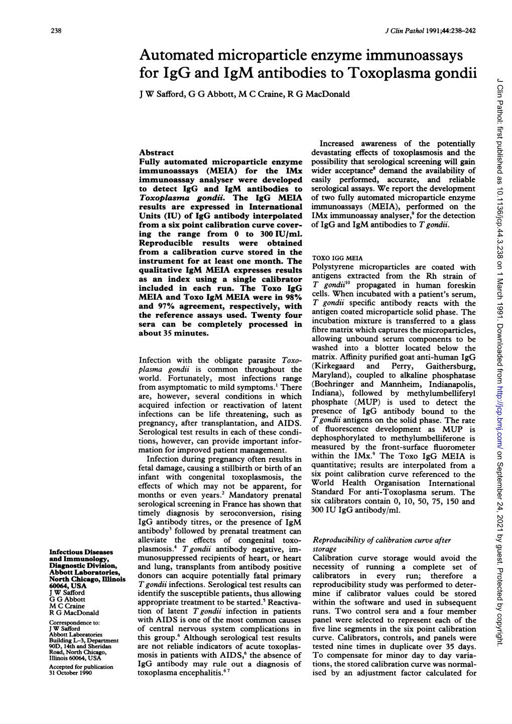 Automated Microparticle Enzyme Immunoassays