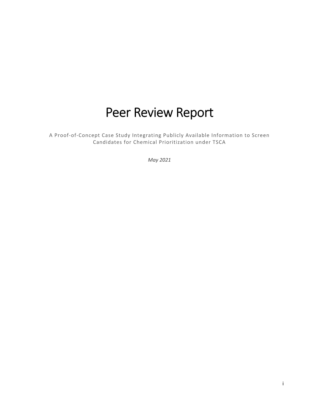 TSCA POC Peer Review Report