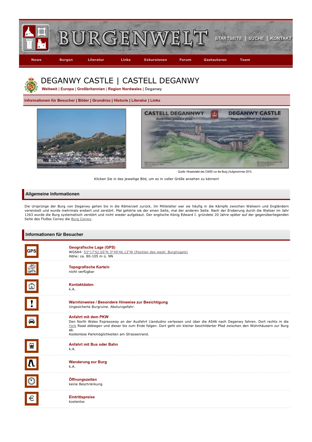 DEGANWY CASTLE | CASTELL DEGANWY Weltweit | Europa | Großbritannien | Region Nordwales | Deganwy