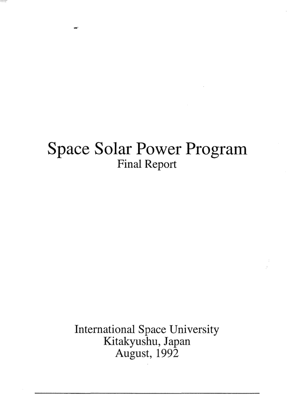 Space Solar Power Program Final Report