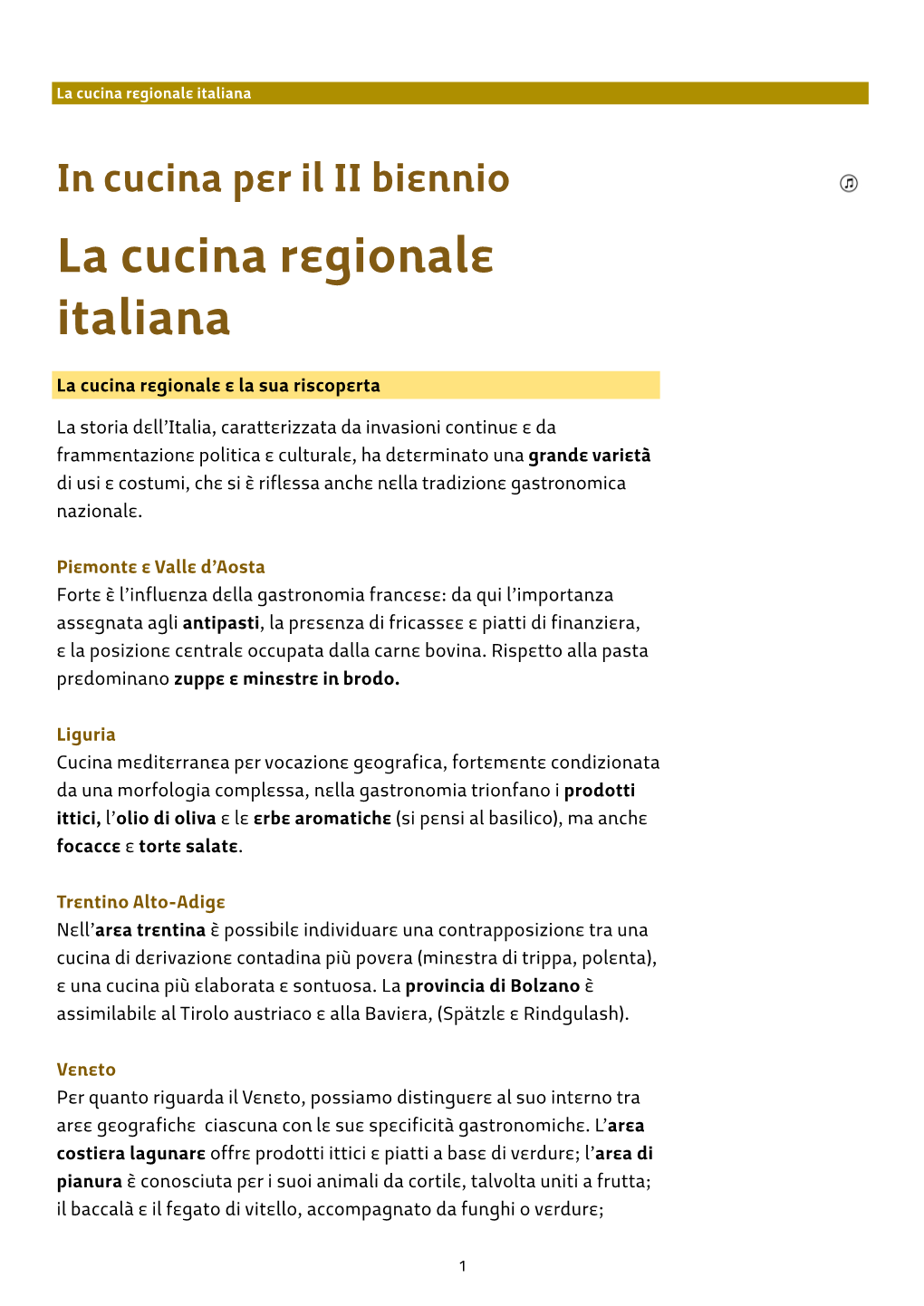 La Cucina Regionale Italiana