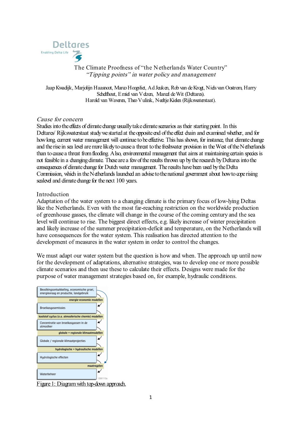 “The Netherlands Water Country” “Tipping Points” in Water Policy and Management