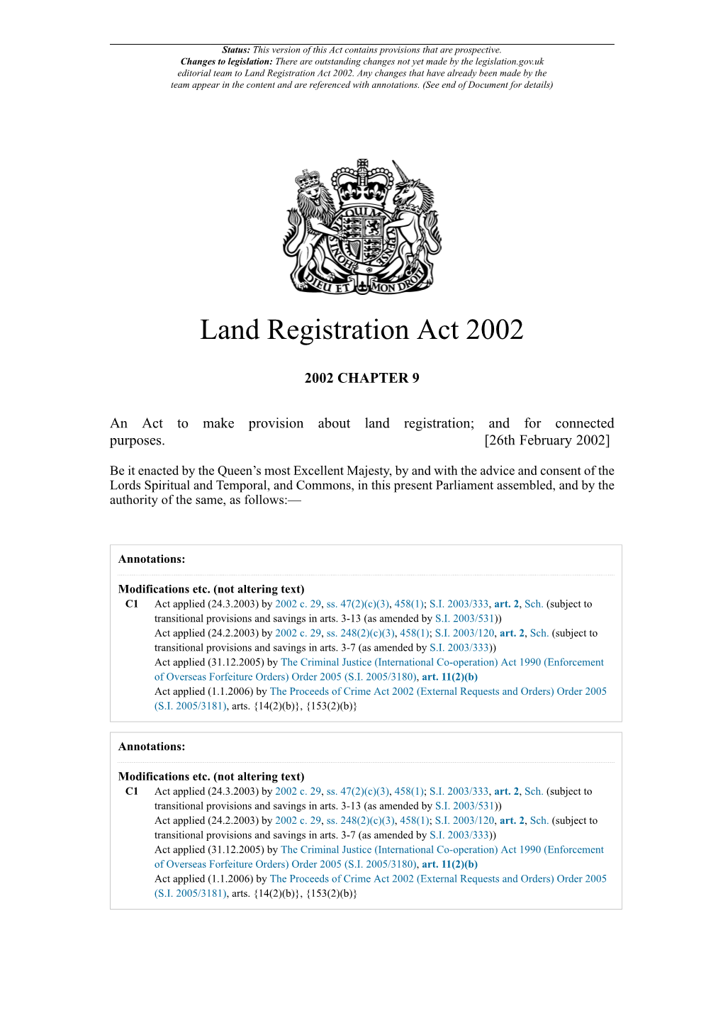 Land Registration Act 2002