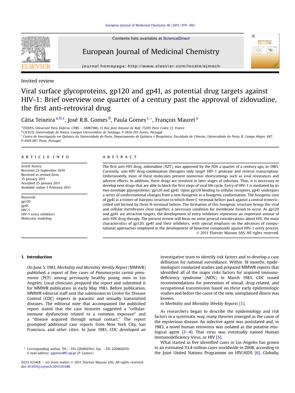 Viral Surface Glycoproteins, Gp120 and Gp41, As Potential Drug Targets