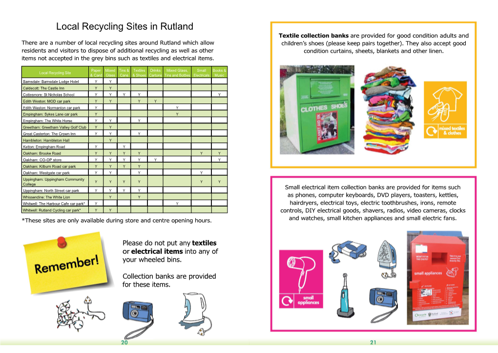 Local Recycling Sites in Rutland