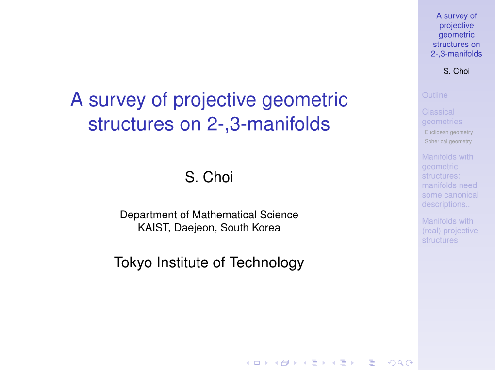 A Survey of Projective Geometric Structures on 2-,3-Manifolds