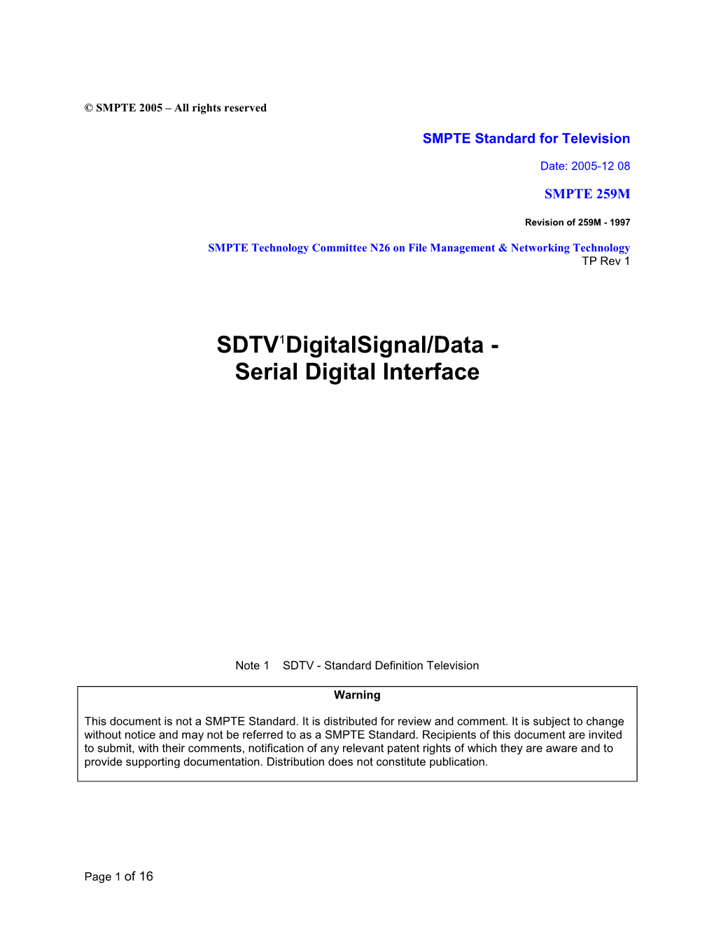 SMPTE-259M SDI.Pdf