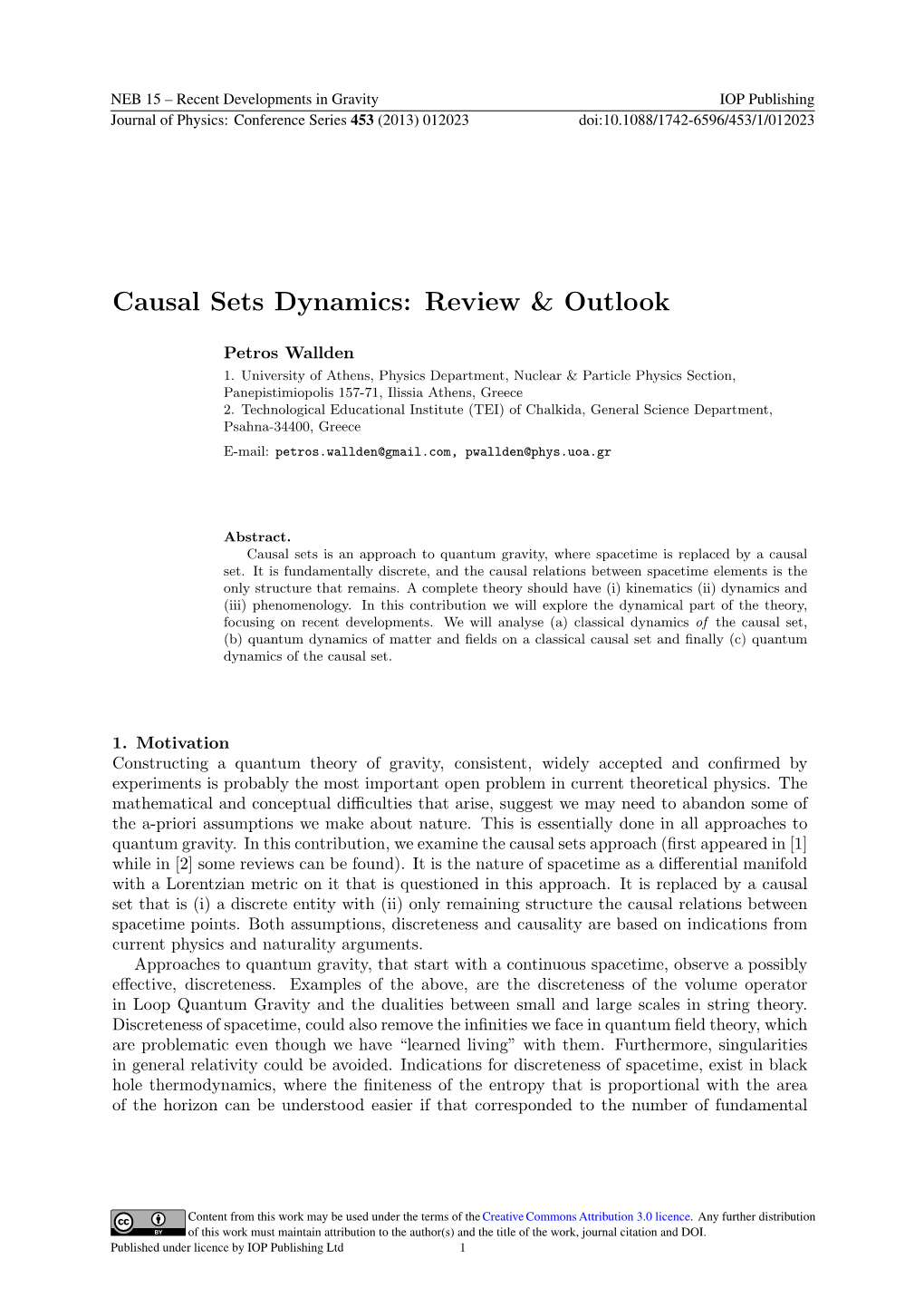 Causal Sets Dynamics: Review & Outlook