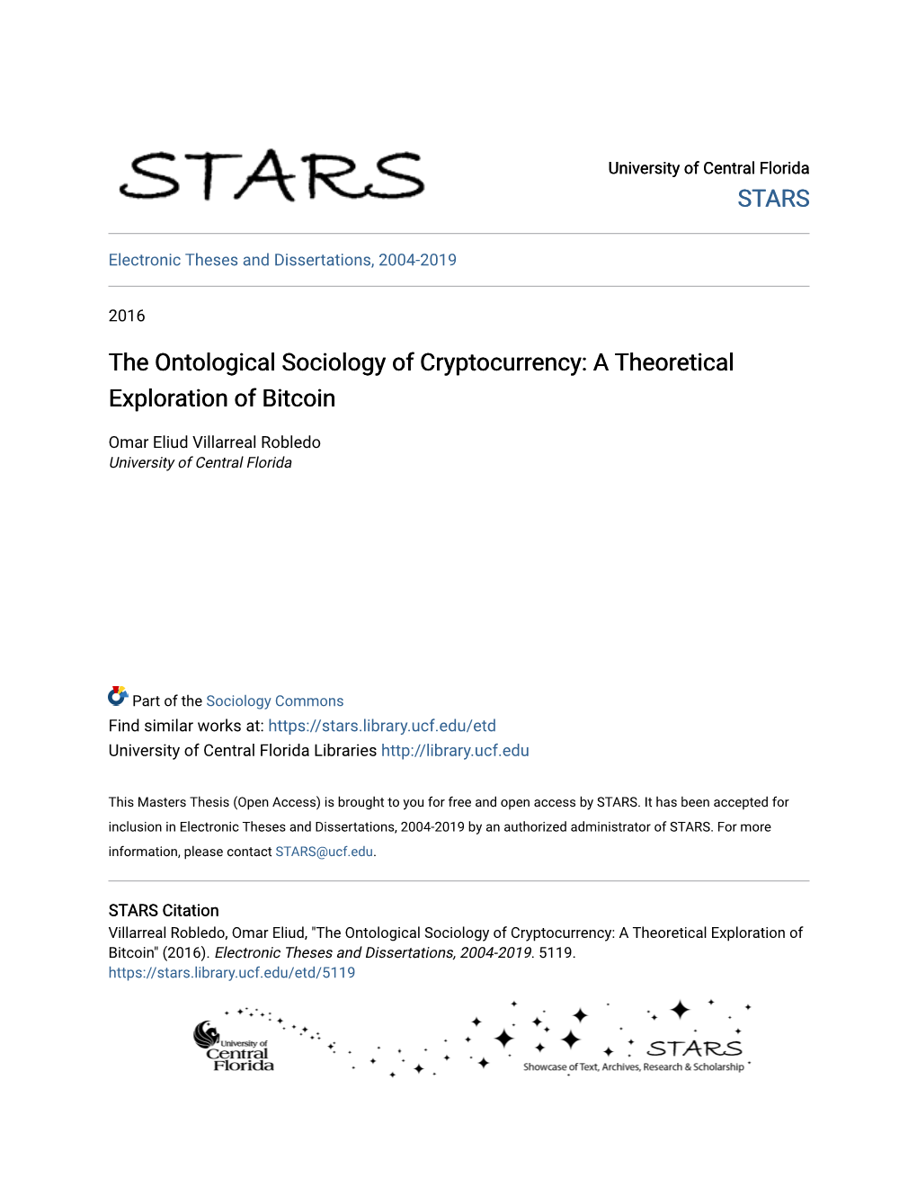 The Ontological Sociology of Cryptocurrency: a Theoretical Exploration of Bitcoin
