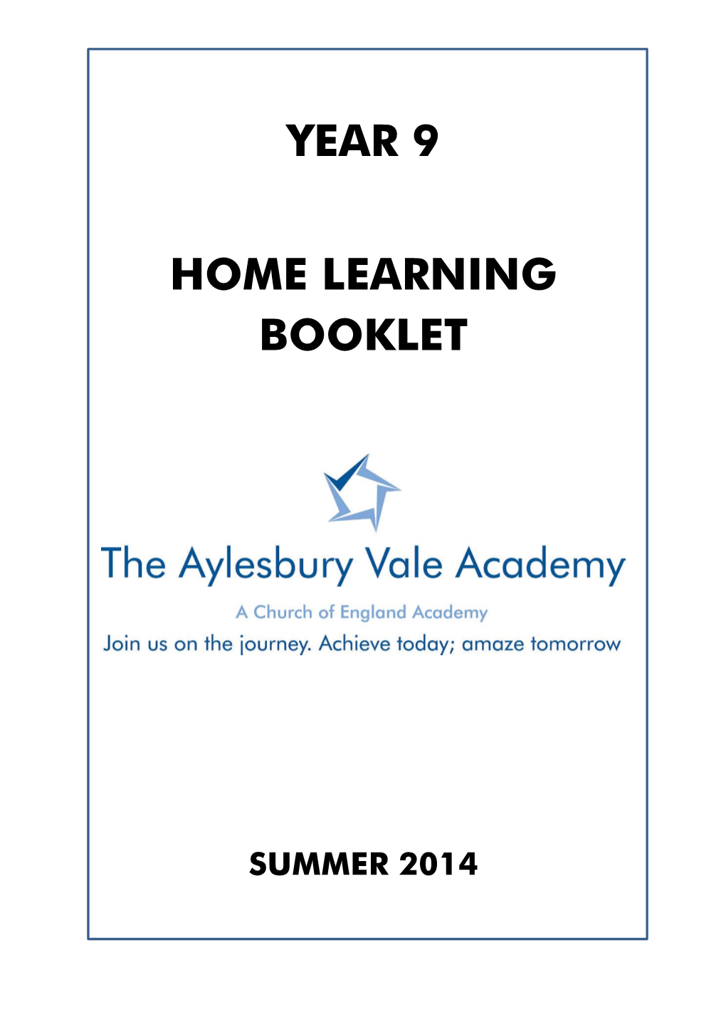 Year 9 Home Learning Booklet Summer Geography