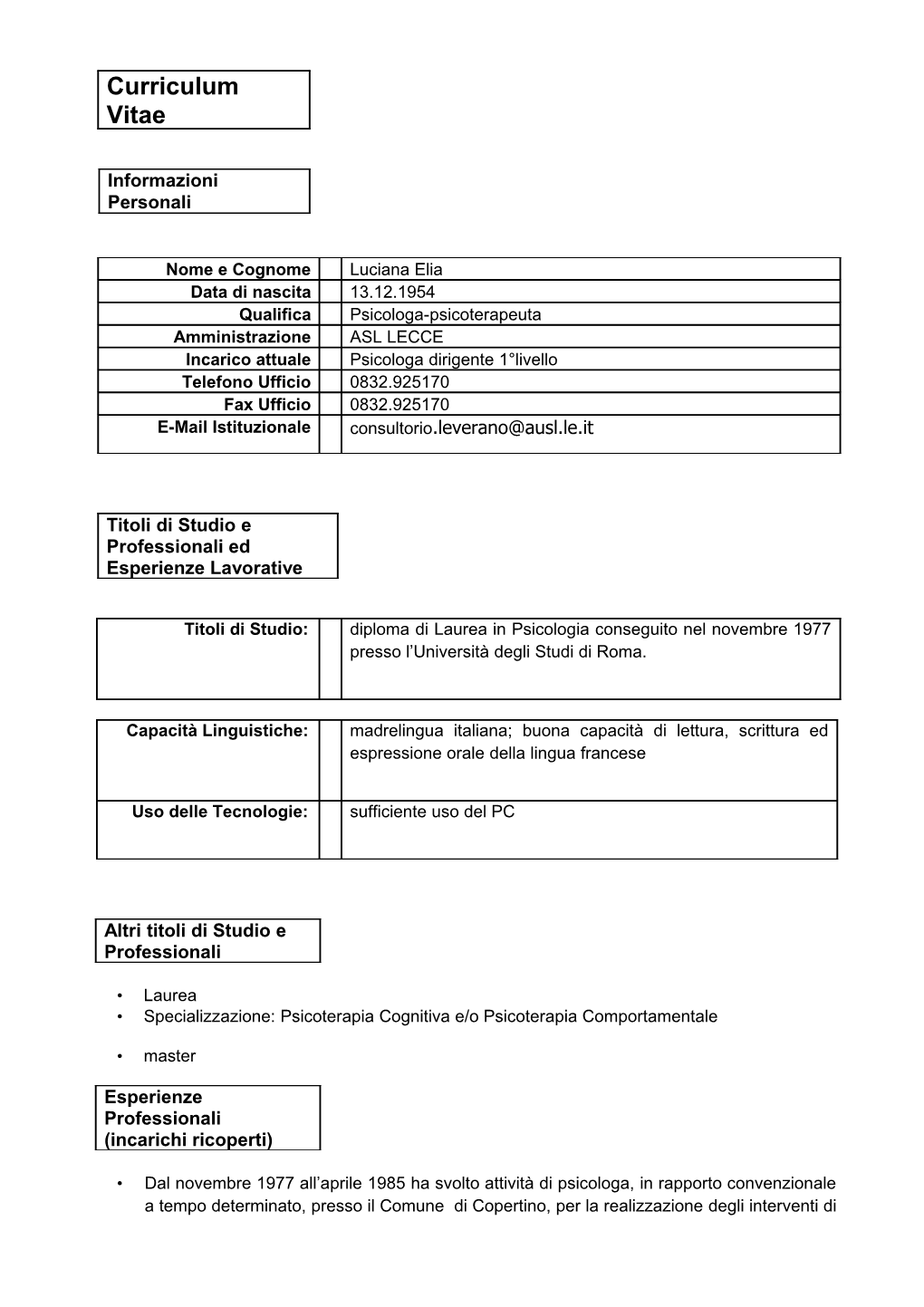 Curriculum Vitae