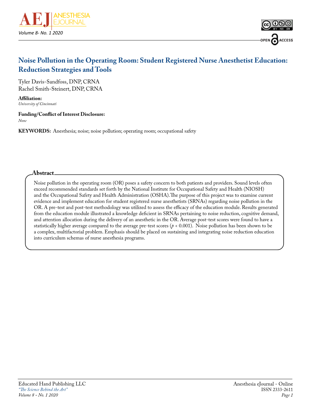 Noise Pollution in the Operating Room