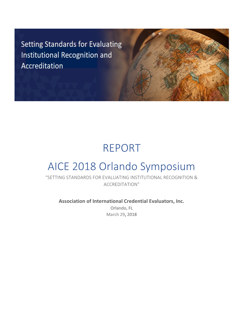 REPORT AICE 2018 Orlando Symposium