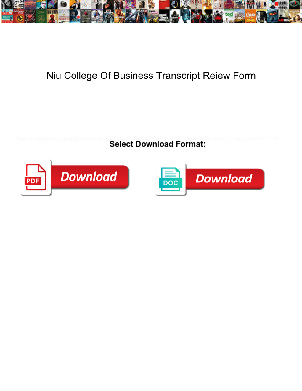 Niu College of Business Transcript Reiew Form