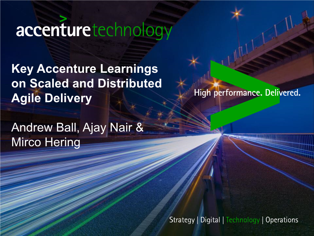 Key Accenture Learnings on Scaled and Distributed Agile Delivery