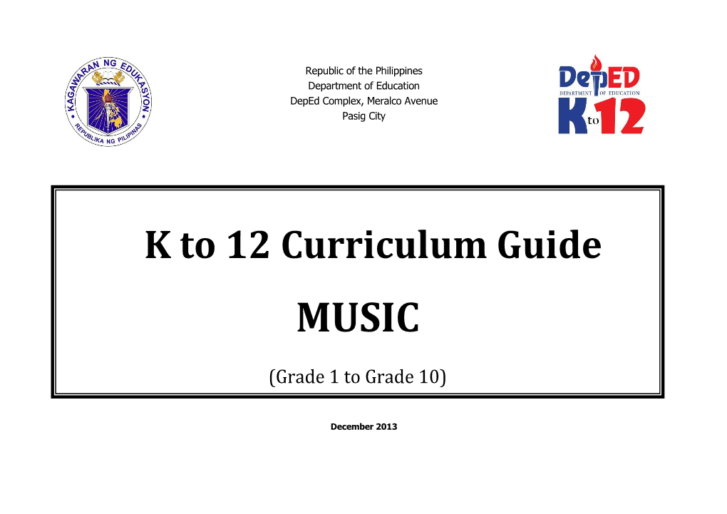 K to 12 Curriculum Guide