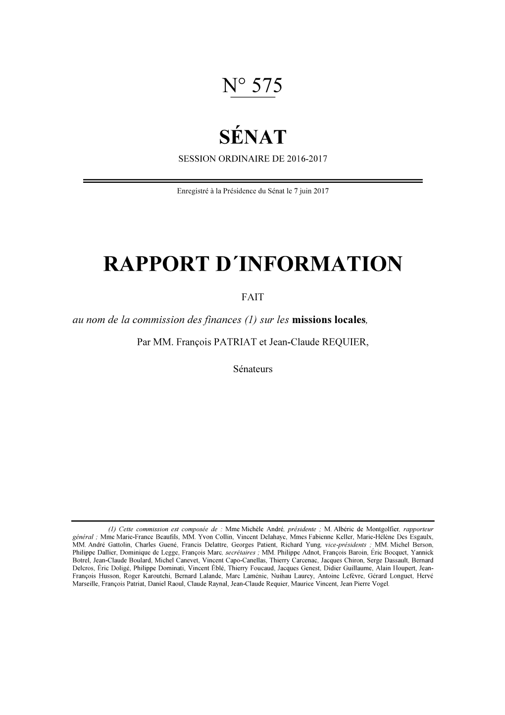 Rapport D´Information