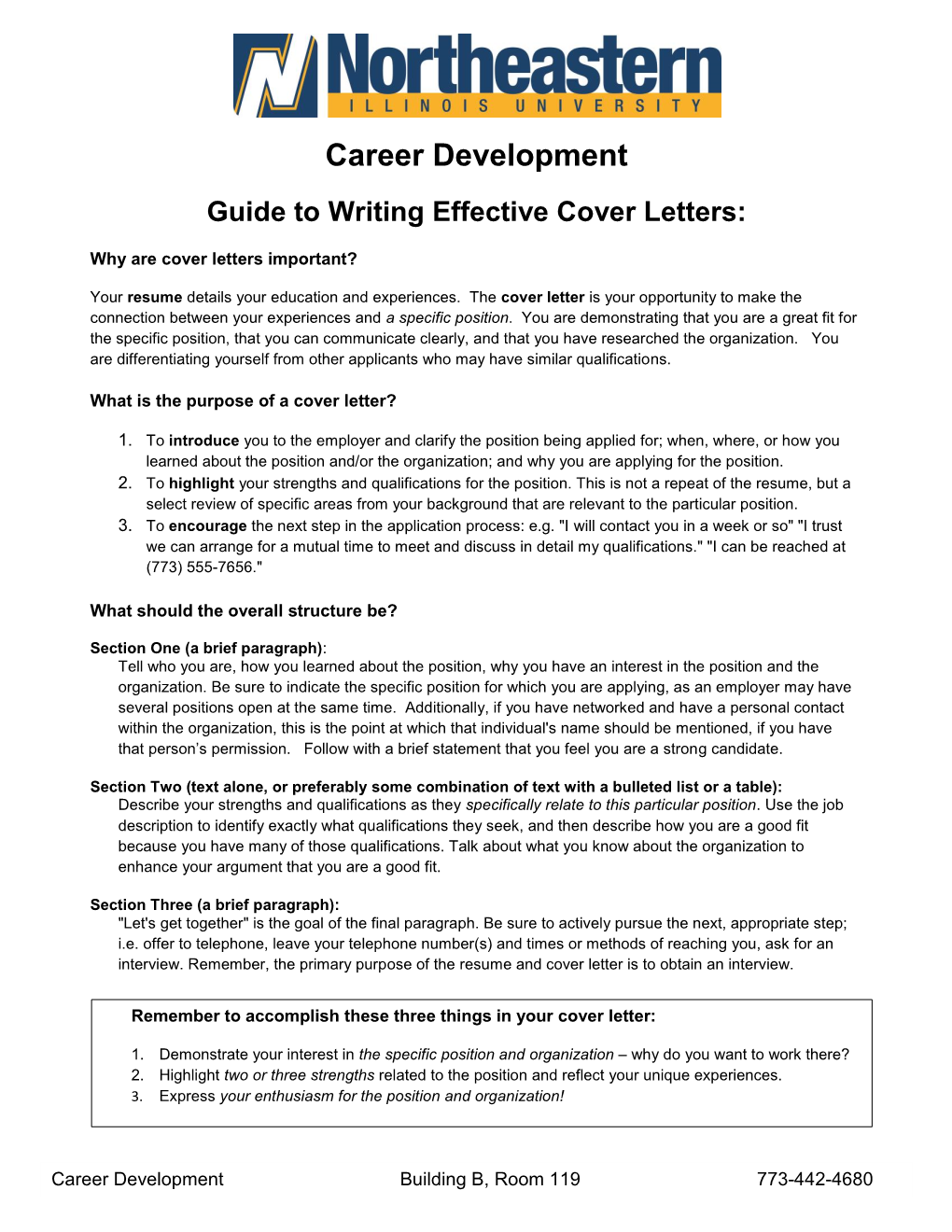 Guide to Writing Cover Letters