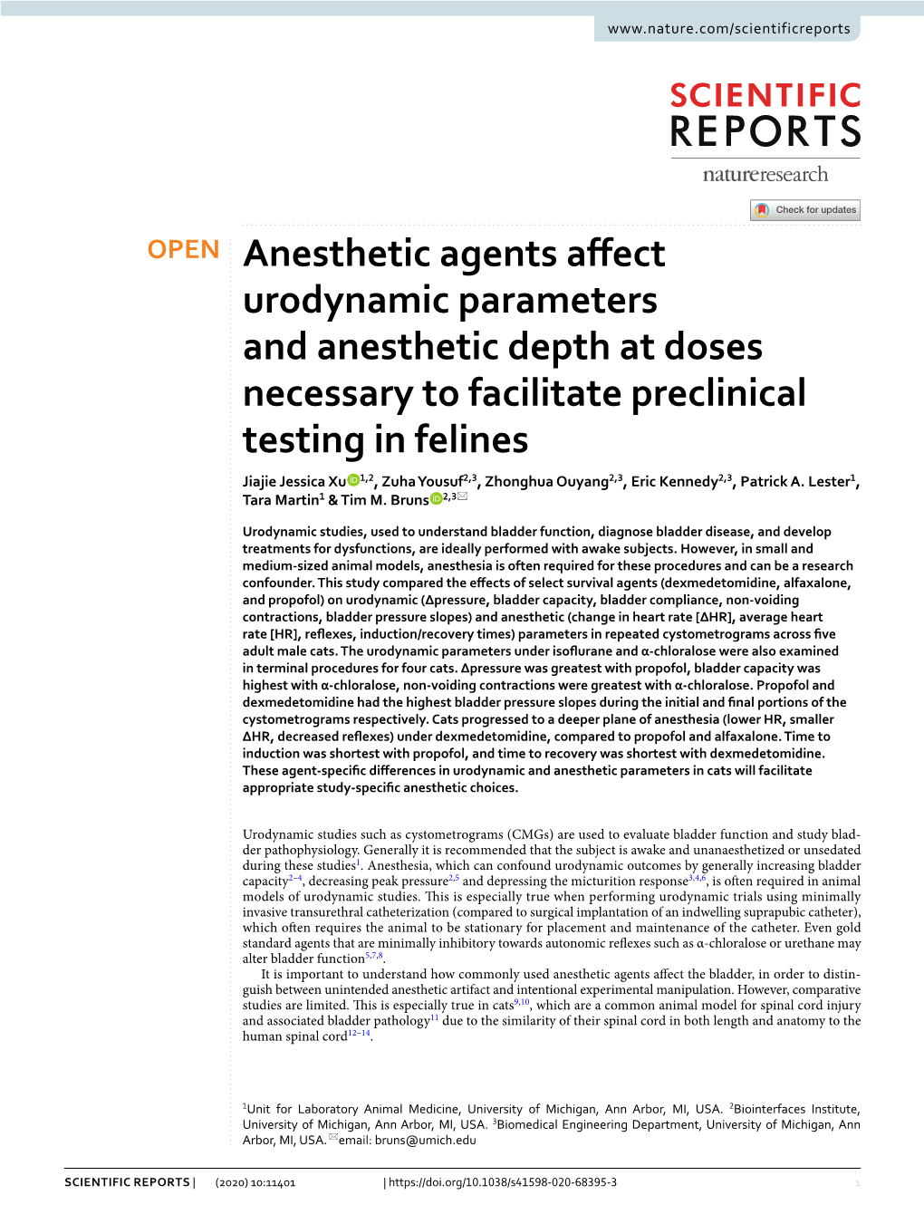 Anesthetic Agents Affect Urodynamic Parameters and Anesthetic Depth At