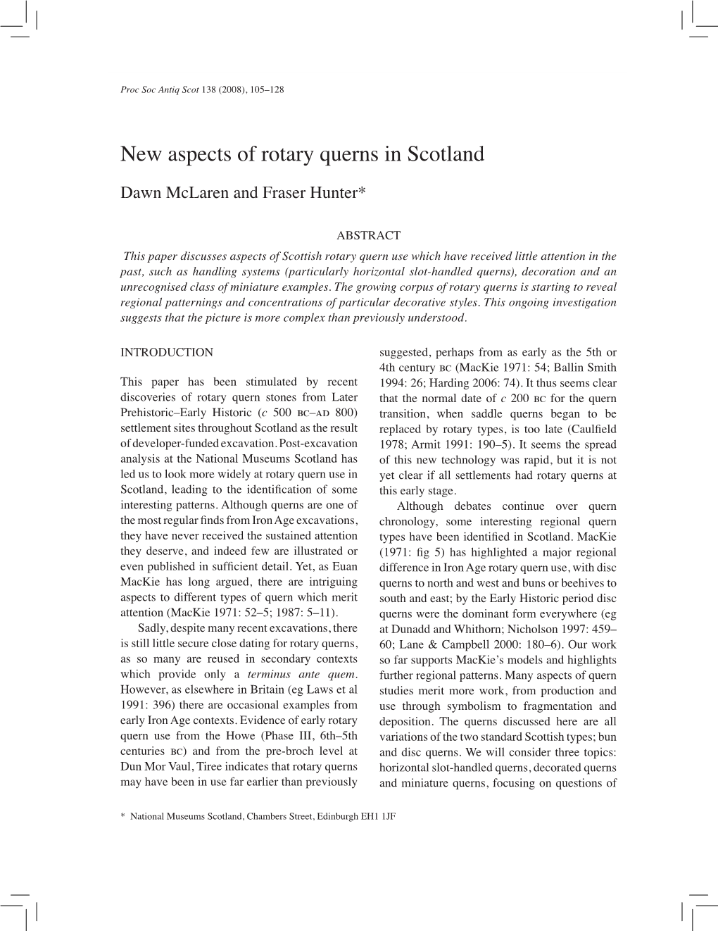 New Aspects of Rotary Querns in Scotland | 105