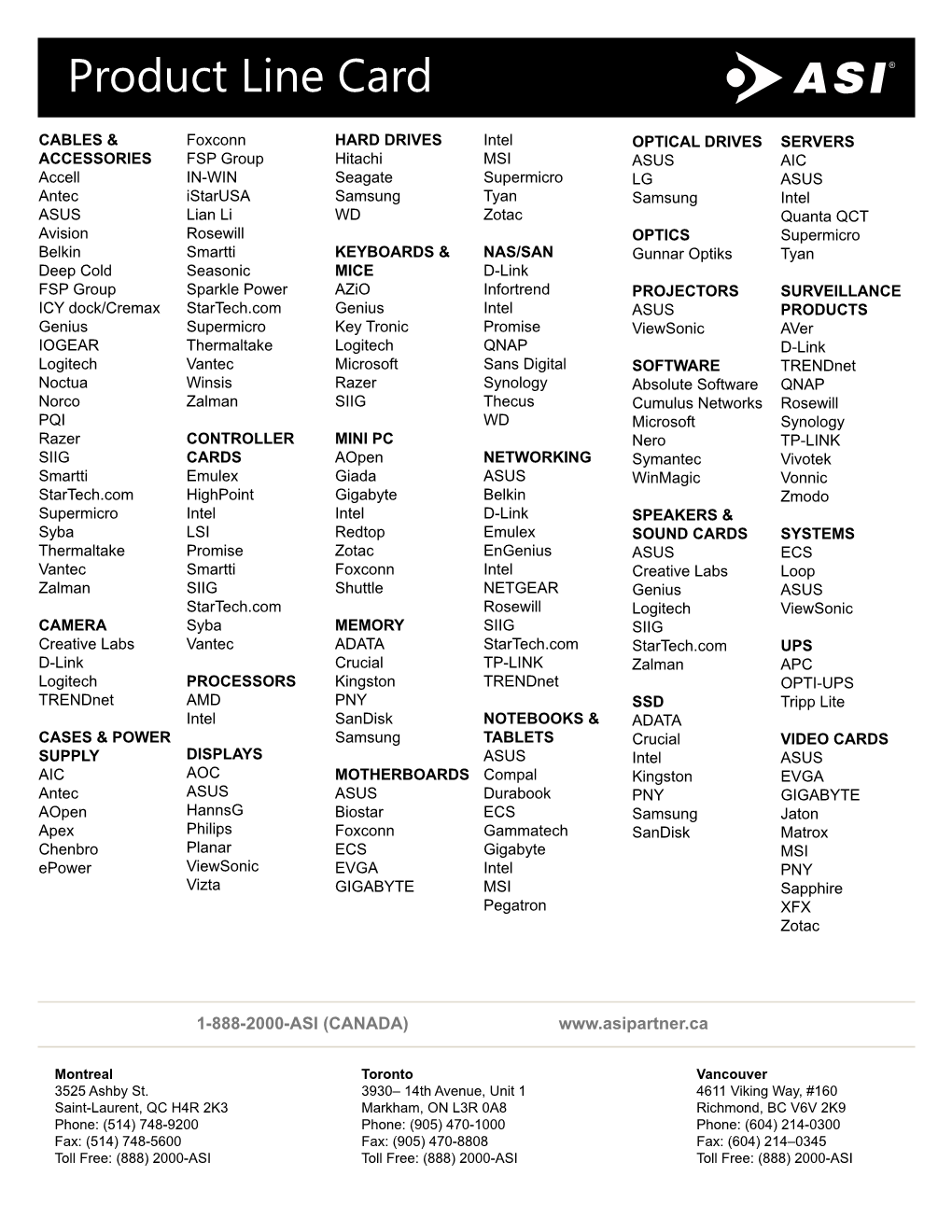 Product Line Card ®