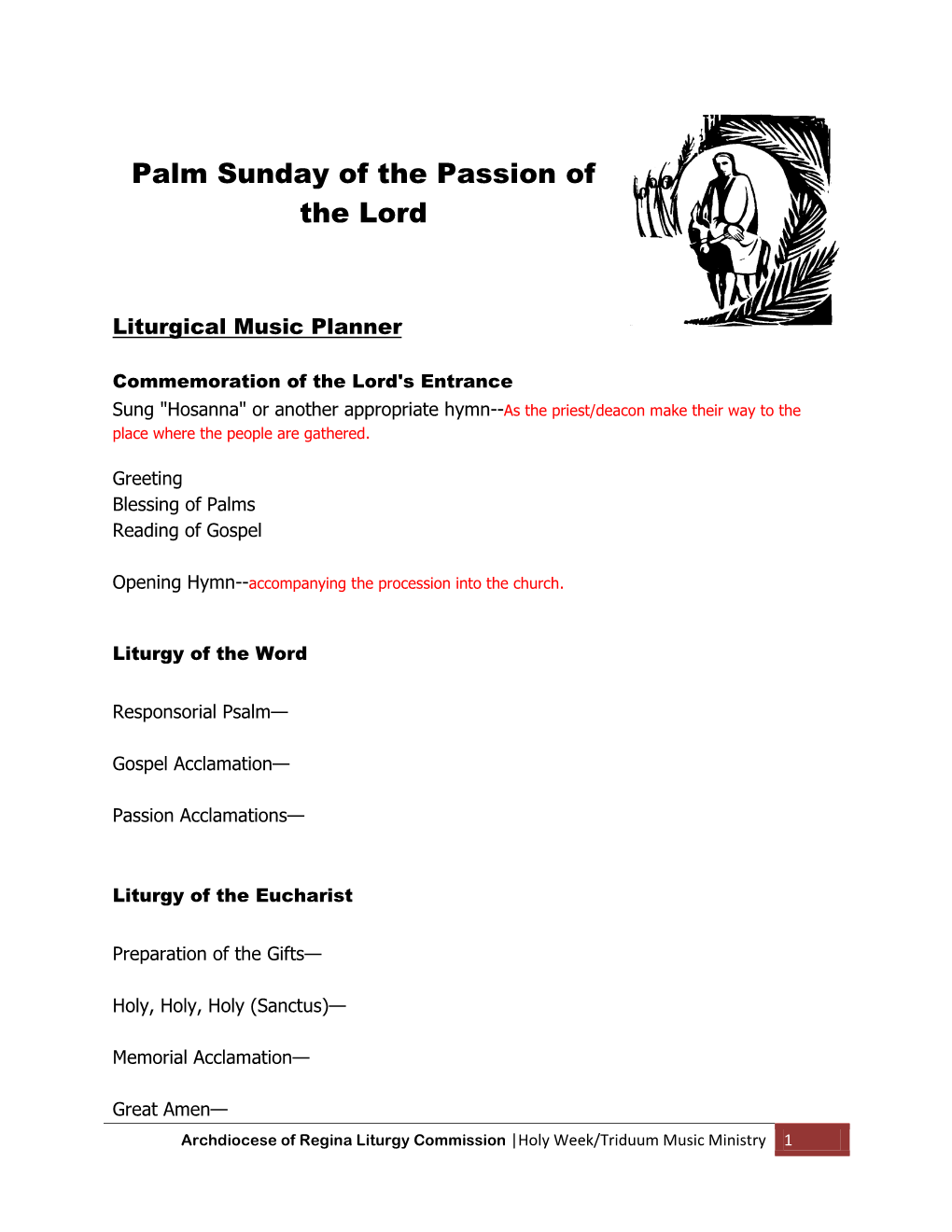 Palm Sunday of the Passion of the Lord