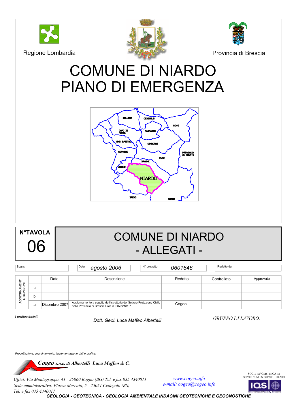 Piano Di Emergenza Comune Di Niardo