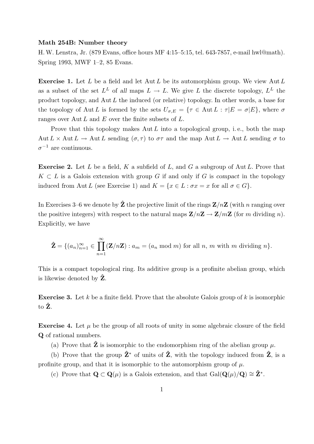 Math 254B: Number Theory H