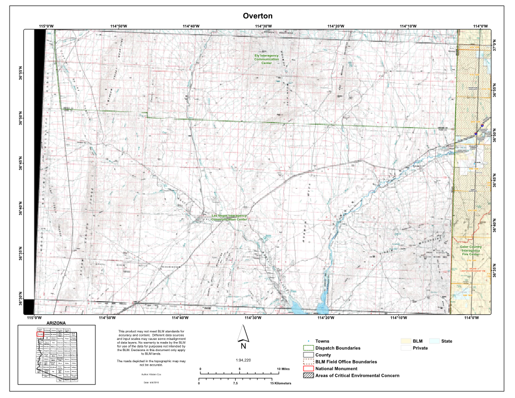 Overton 115°0'W 114°50'W 114°40'W 114°30'W 114°20'W 114°10'W 114°0'W