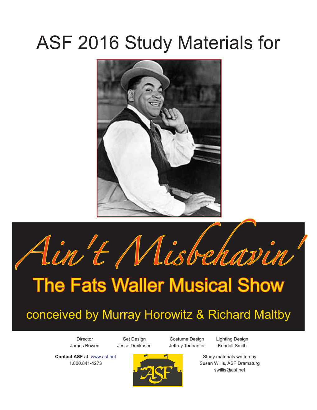 Ain't Misbehavin' the Fats Waller Musical Show