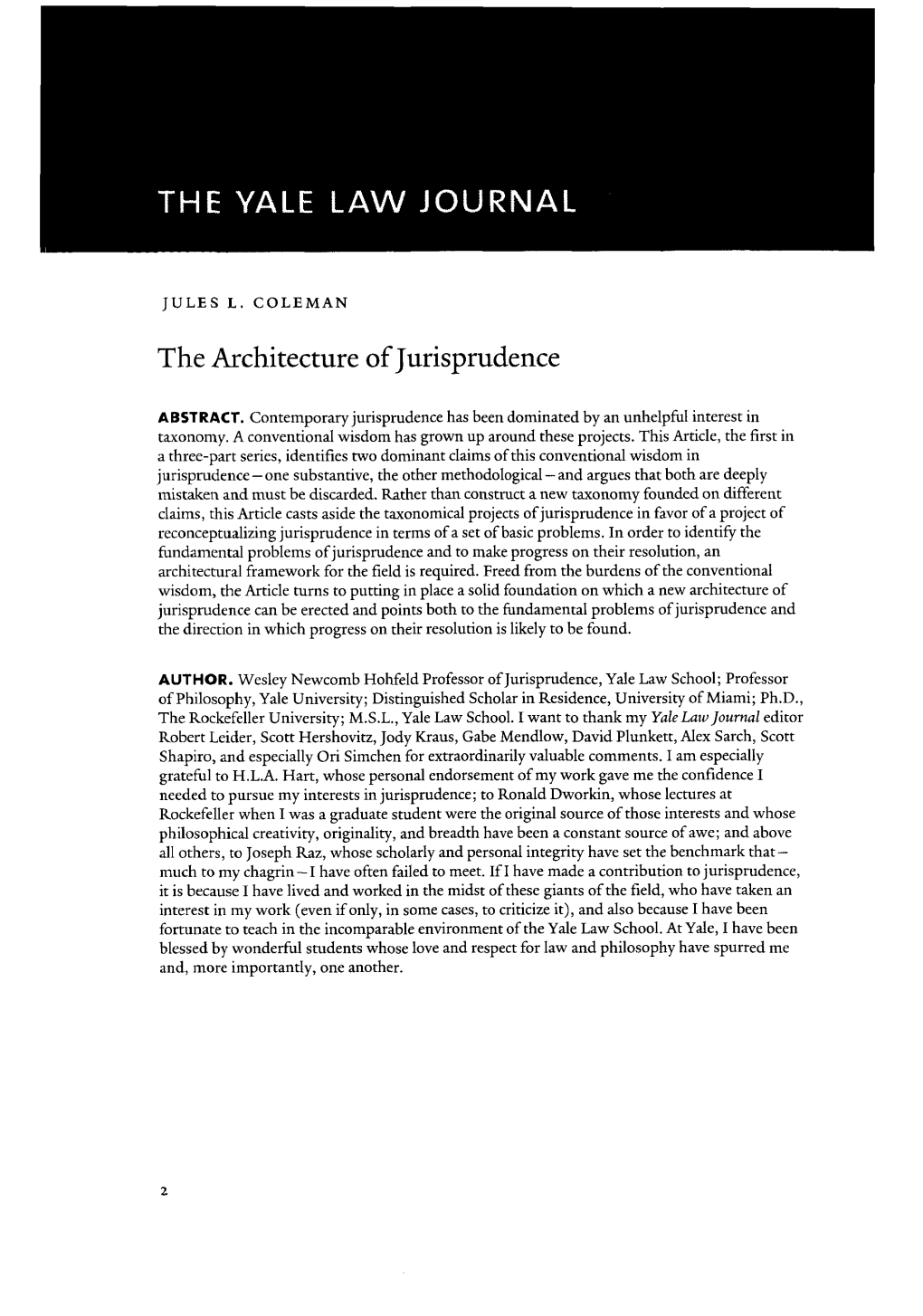 The Architecture of Jurisprudence